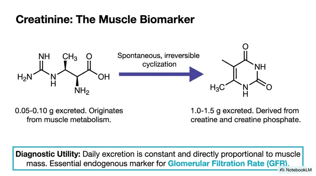 Slide 6: Creatinine as a Muscle Biomarker in Urine Biochemistry