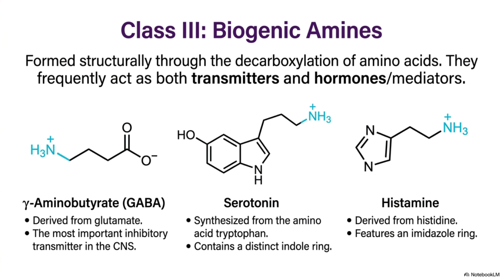 Slide 6: Class III Biogenic Amine Neurotransmitters