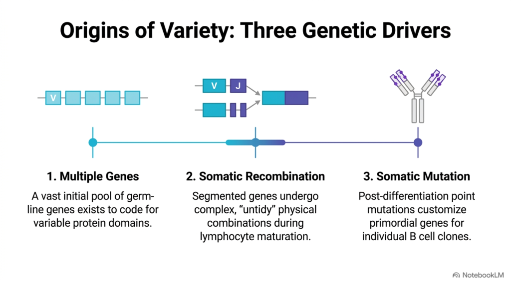Slide 06: Three Genetic Drivers of Diversity in Antibody Biosynthesis