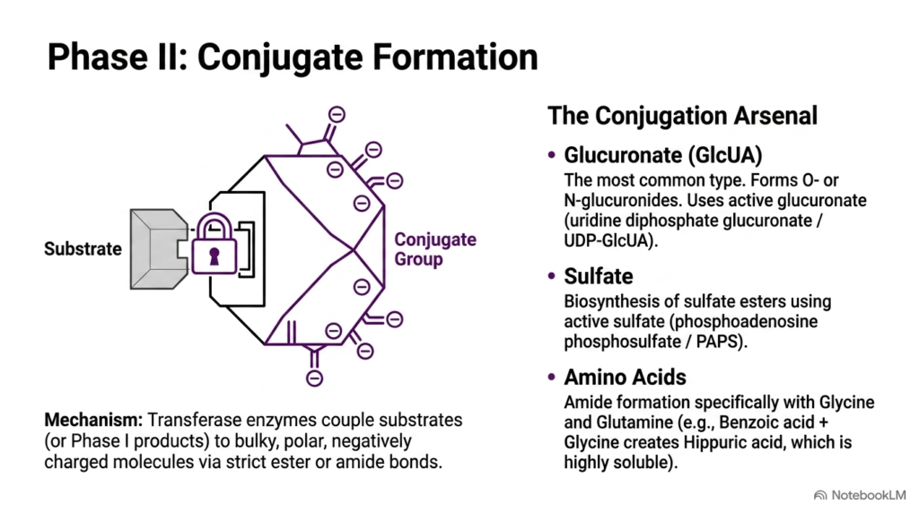 Slide 7: Phase II Conjugation Types in Metabolic Biotransformation
