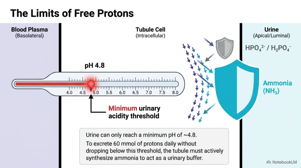 Slide 07: Physiological Limits of Free Protons in Renal Acid-Base Balance