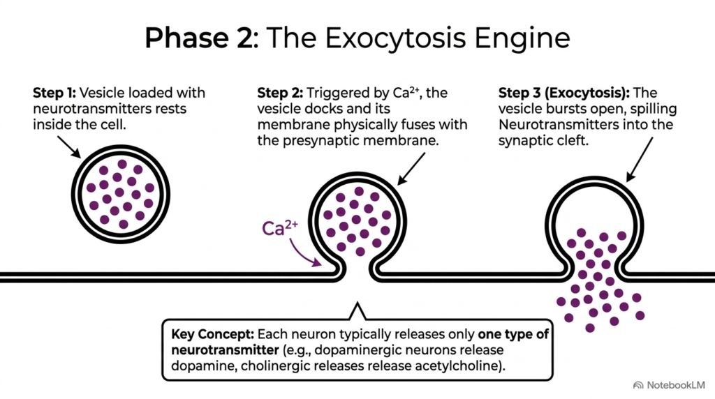 Slide 7: Exocytosis Mechanics in CNS Signal Transmission