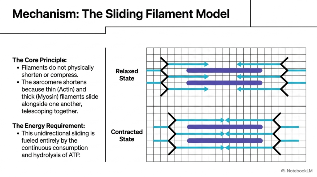 Slide 8: The Sliding Filament Mechanism Driving Muscle Contraction