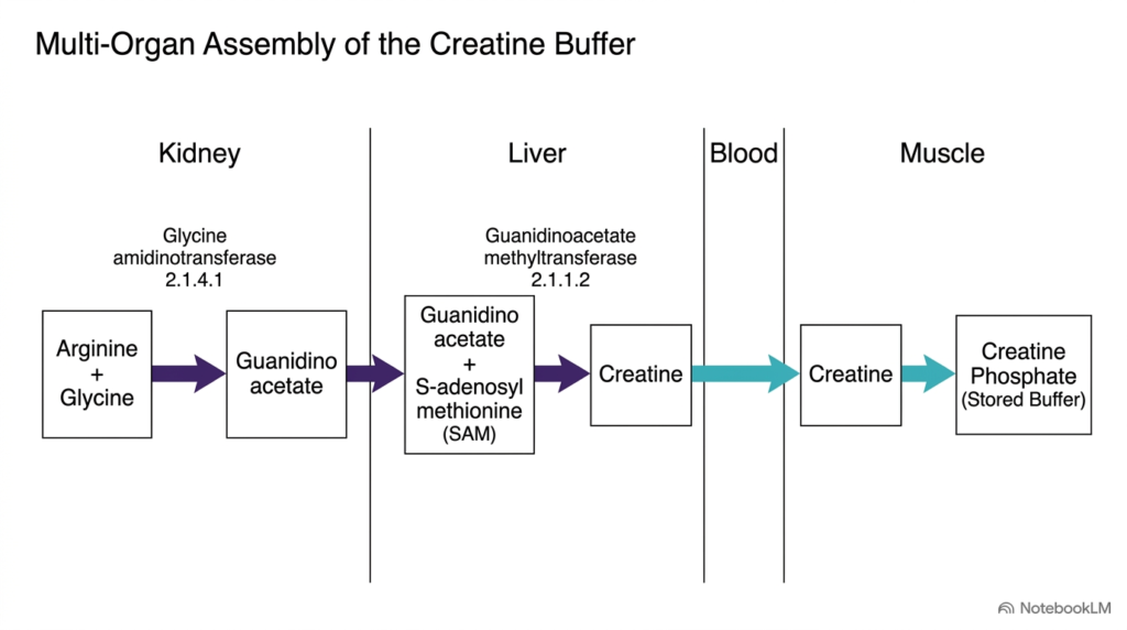 Slide 08: Multi-Organ Biosynthesis of Creatine for Muscle Metabolism
