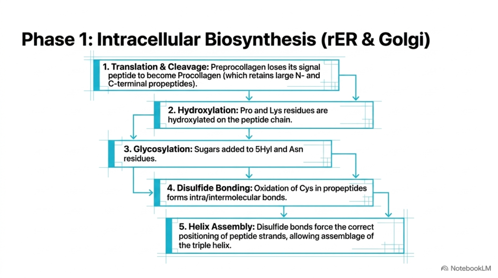 Slide 8: Intracellular Phase of Synthesis in Collagen Biochemistry