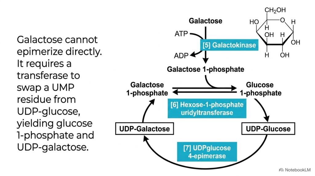 Slide 08: Galactose Epimerization Pathway in Carbohydrate Metabolism
