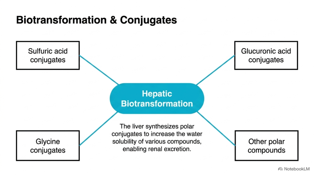 Slide 9: Hepatic Biotransformation and Conjugates in Urine Biochemistry