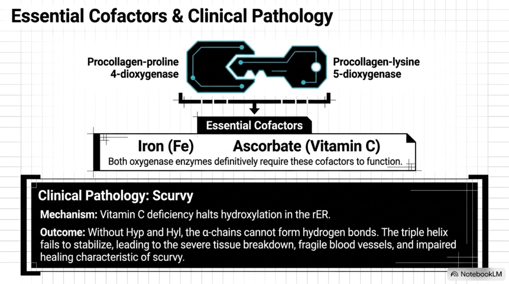 Slide 9: Micronutrient Cofactors and Scurvy in Collagen Biochemistry
