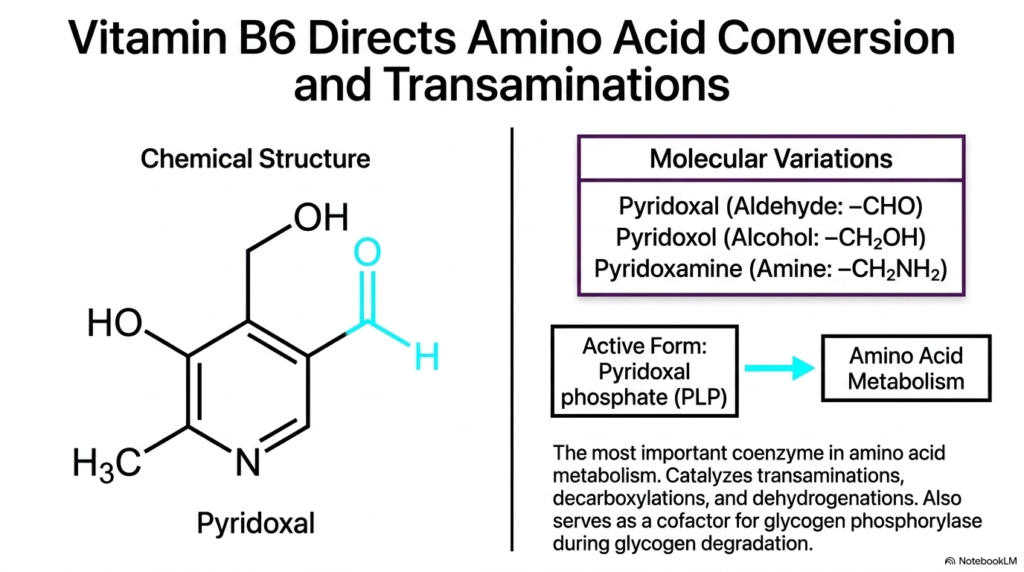 Slide 9: Pyridoxal Phosphate and Amino Acid Processing in Water-Soluble Vitamins