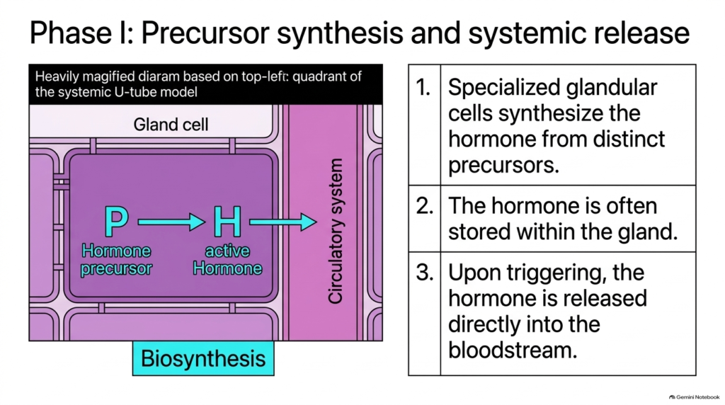 Slide 9: Precursor Synthesis and Systemic Release in the Biochemistry of Hormones