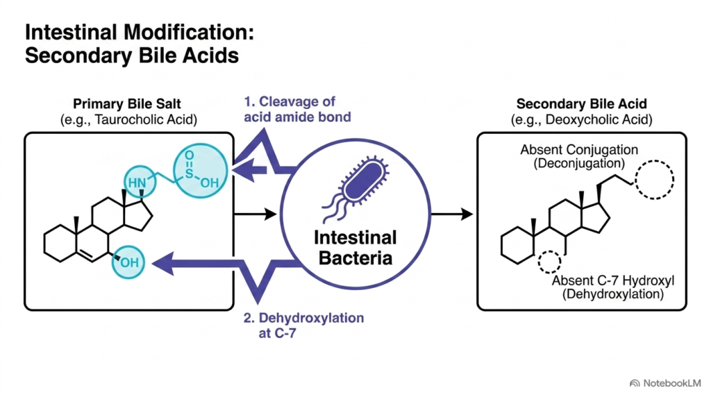 Slide 10: Intestinal Modifications Generating Secondary Bile Acids