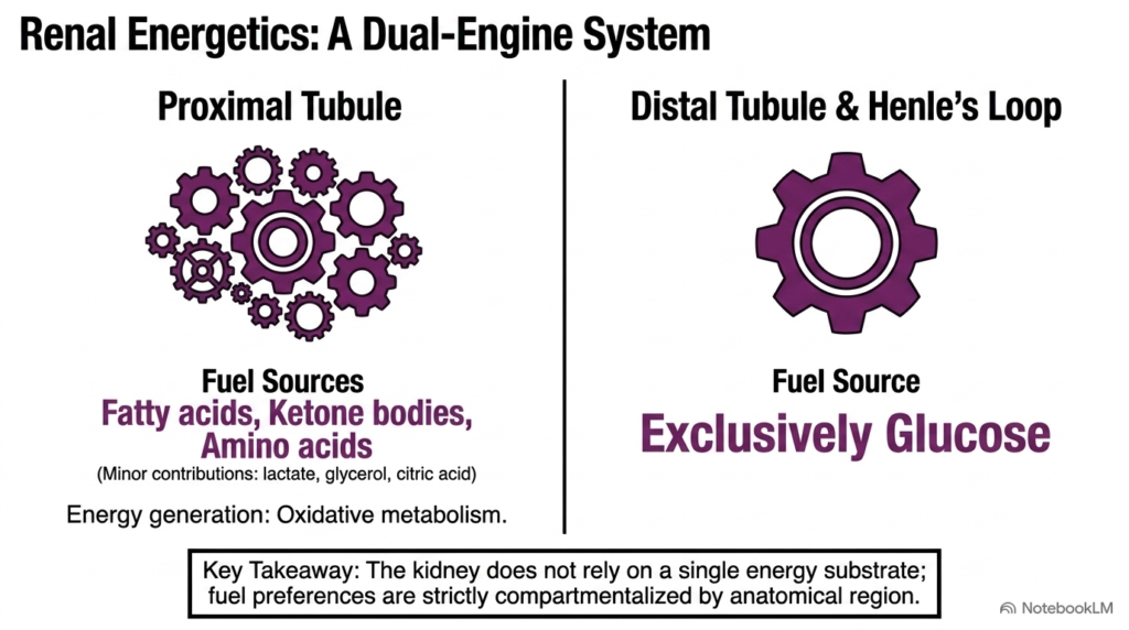 Slide 10: Compartmentalized Energetics and Substrate Preferences in Renal Biochemistry