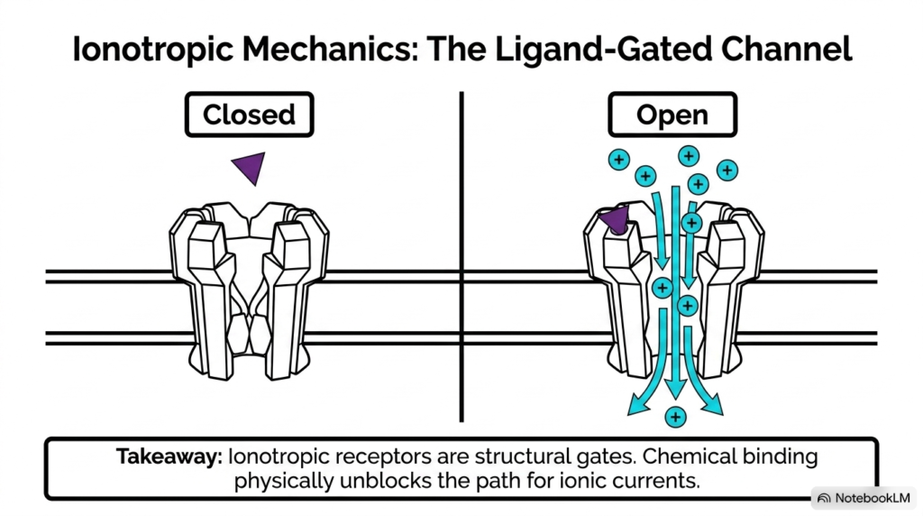 Slide 10: Ionotropic Channel Mechanics in CNS Signal Transmission