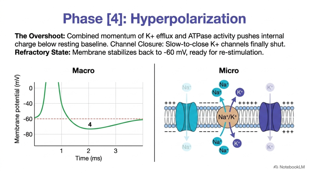 Slide 10: Hyperpolarization Overshoot in Resting and Action Potentials