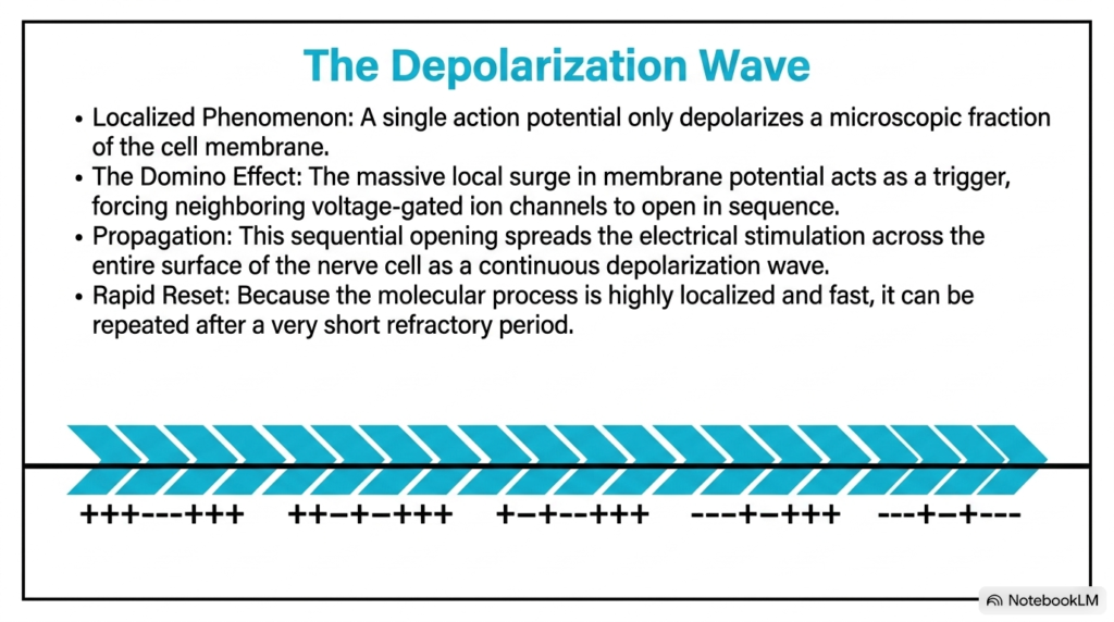 Slide 11: Depolarization Wave Propagation in Resting and Action Potentials