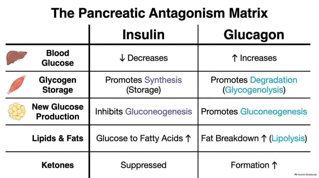 Slide 11: The Pancreatic Antagonism Matrix of Hydrophilic Hormones