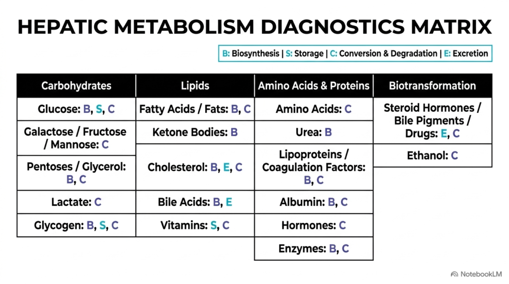 Slide 11: Diagnostics Matrix of Liver Metabolism