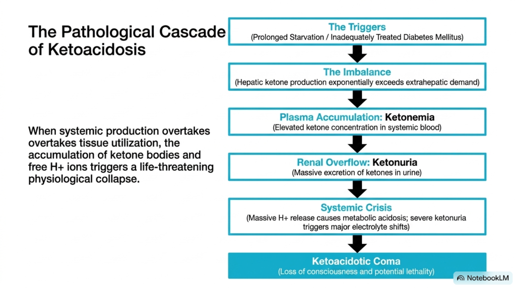 Slide 11: The Pathological Cascade of Ketoacidosis in Hepatic Lipid Metabolism