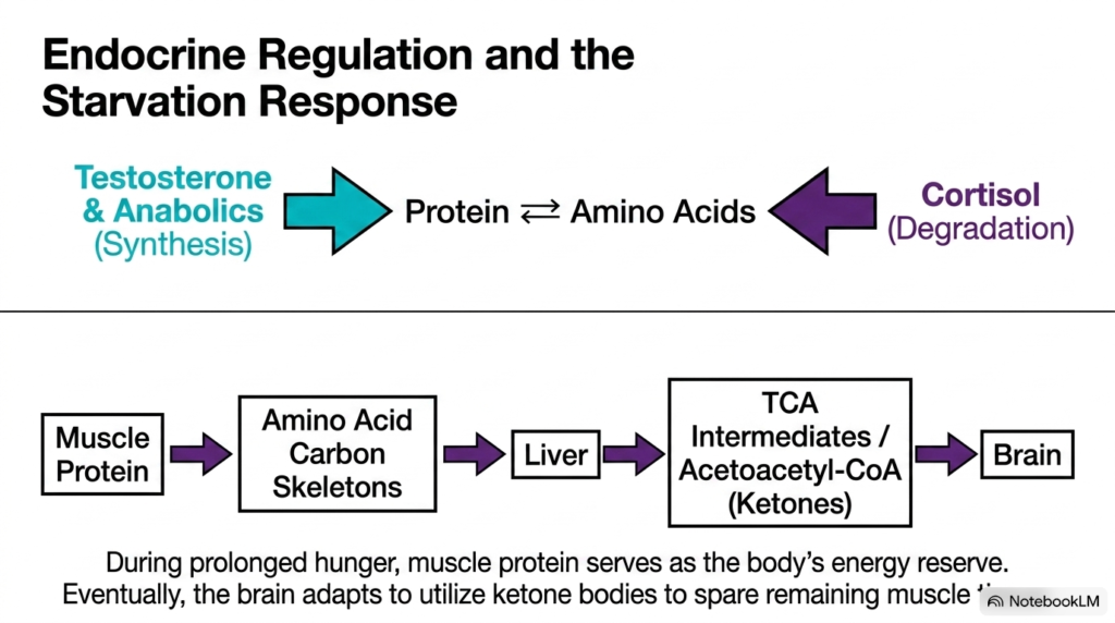 Slide 12: Hormonal Regulation and Starvation Adaptation in Muscle Metabolism