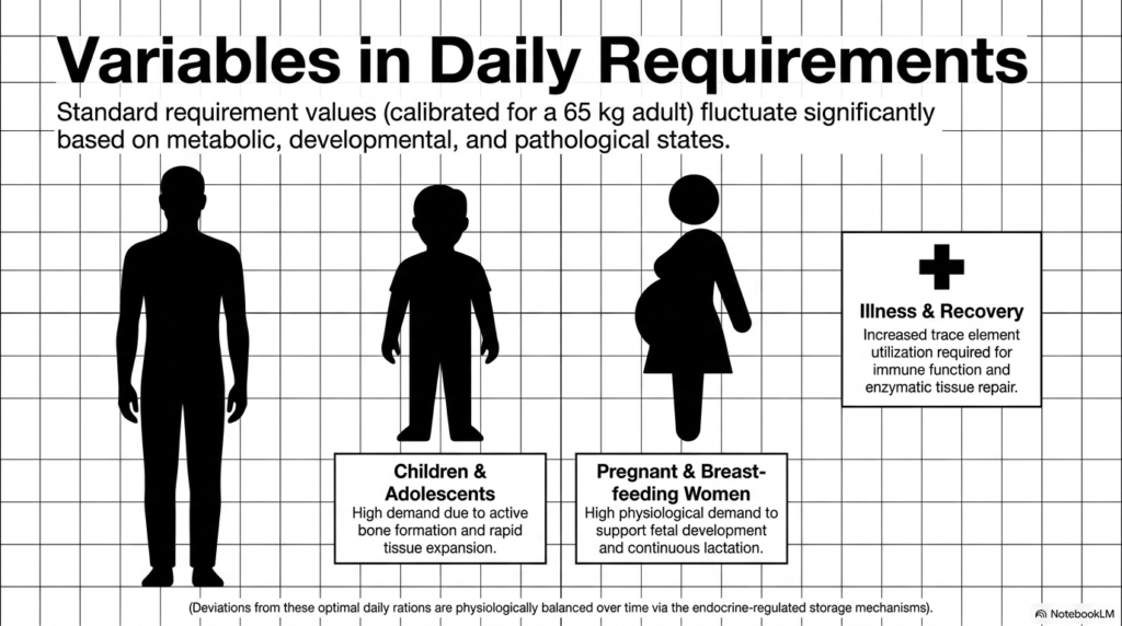 Slide 12: Physiological Variables Influencing Daily Requirements for Minerals and Trace Elements