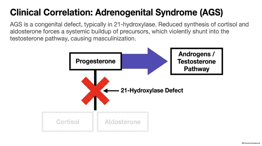 Slide 12: Steroid Hormone Metabolism – Adrenogenital Syndrome and Enzyme Defects
