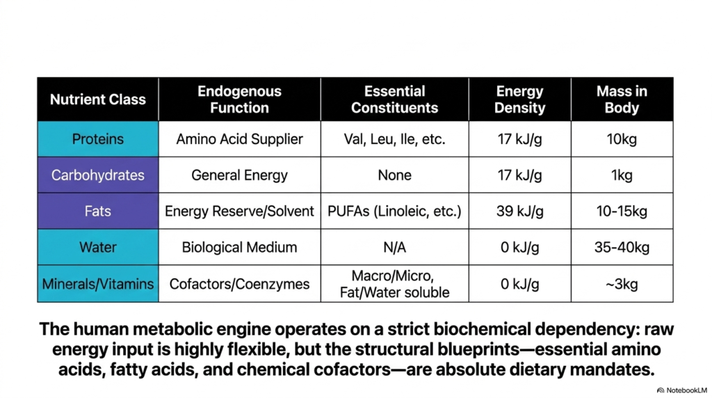 Slide 13: Integrative Summary of Human Bioenergetics and Macronutrients