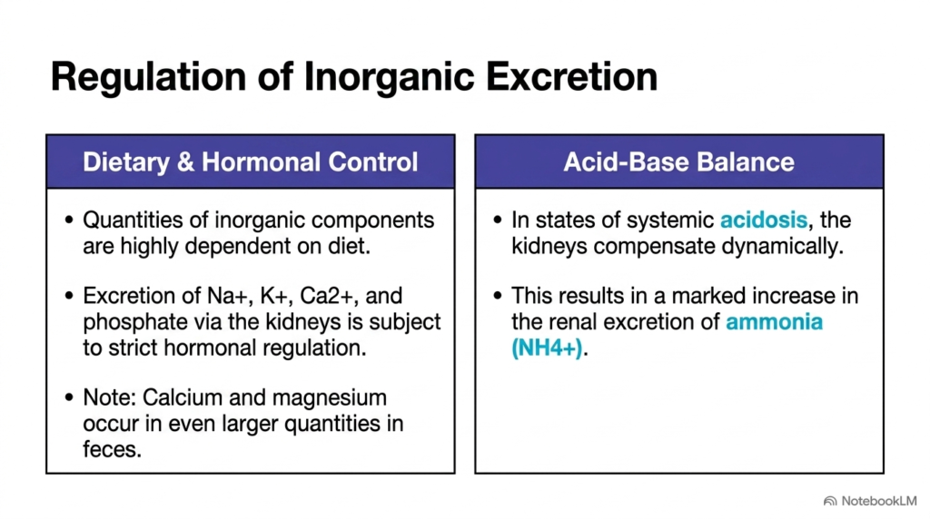 Slide 13: Regulation of Inorganic Excretion in Urine Biochemistry
