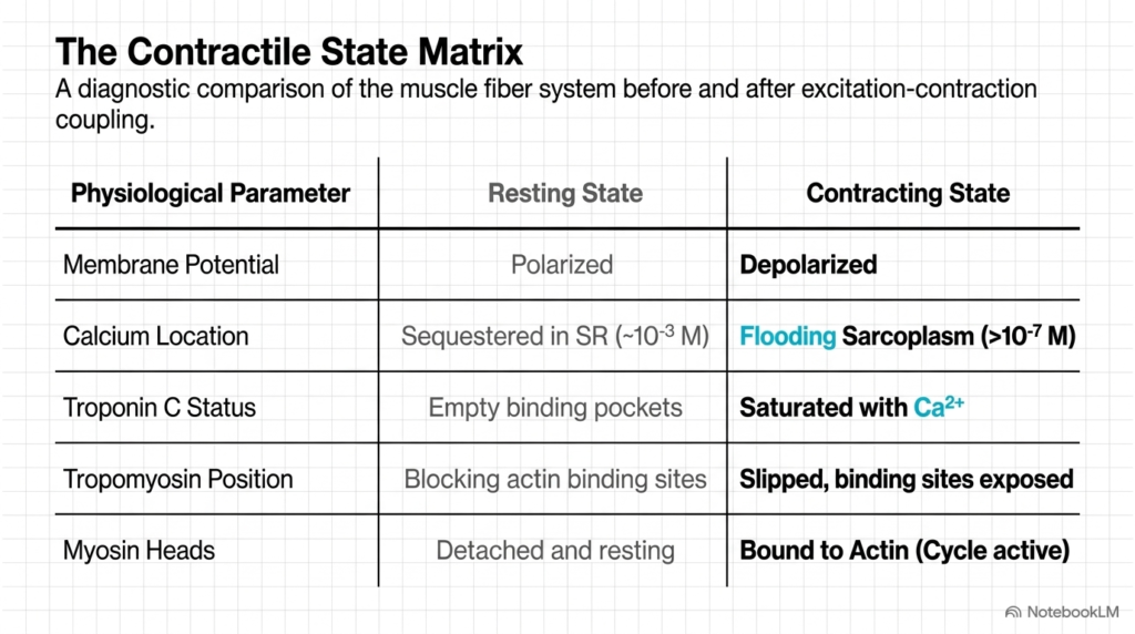 Slide 14: Physiological State Matrix in Muscle Contraction Control