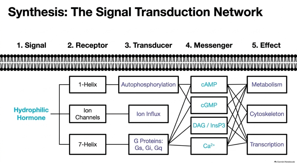 Slide 15: Synthesis of the Hydrophilic Hormone Mechanism of Action Network