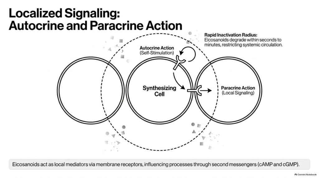 Slide 2: Biochemistry of Eicosanoids – Localized Autocrine and Paracrine Action