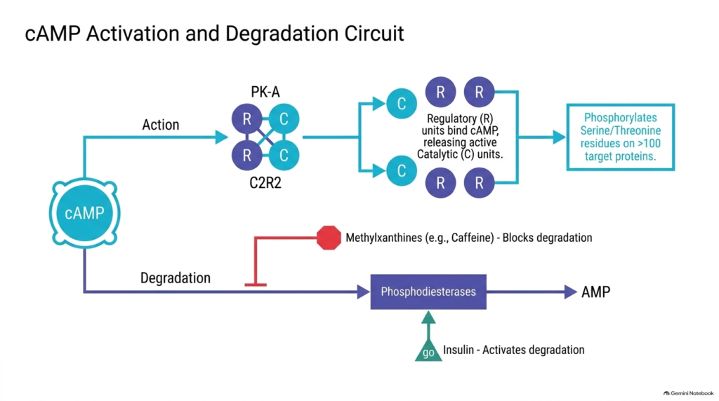 Slide 4: cAMP Activation Circuits and Second Messengers