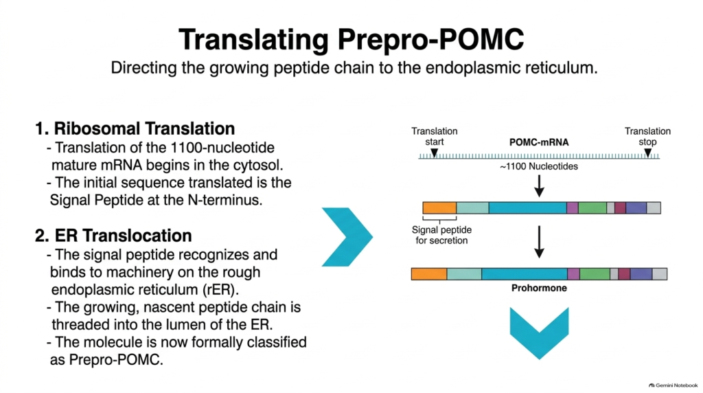 Slide 5: Translating Prepro-POMC in Peptide Hormone Metabolism
