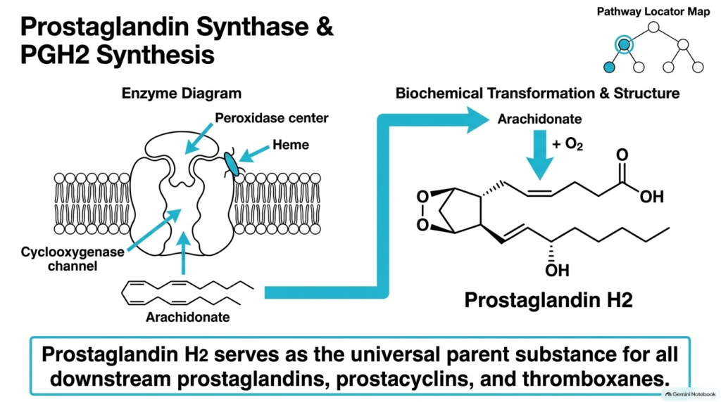 Slide 5: Biochemistry of Eicosanoids – Prostaglandin Synthase and PGH2 Synthesis