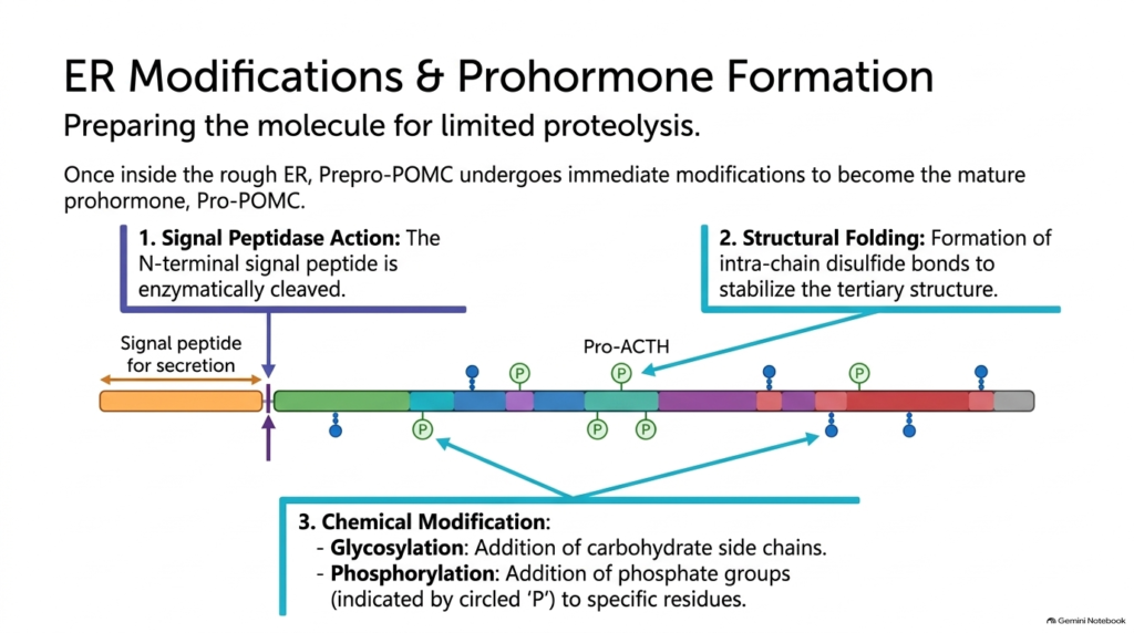 Slide 6: ER Modifications and Prohormone Formation in Peptide Hormone Metabolism
