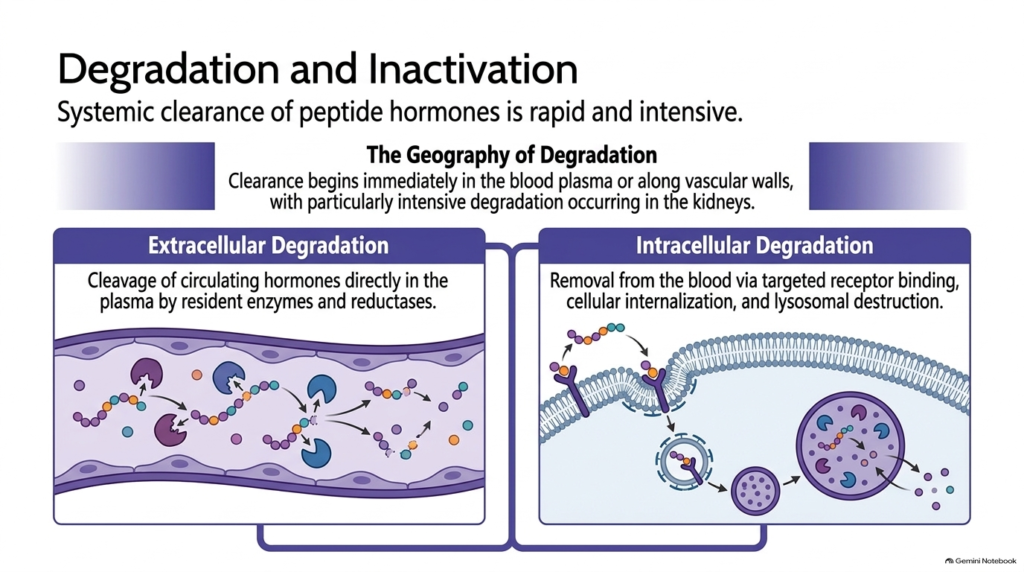 Slide 9: Systemic Degradation and Inactivation in Peptide Hormone Metabolism