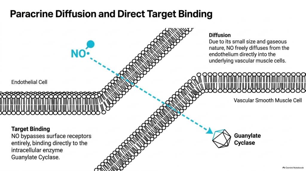 Slide 09: Paracrine Diffusion of NO in Signal Transduction Pathways