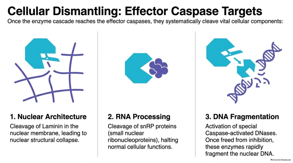 Slide 10: Effector Caspase Targets During Apoptosis Dismantling