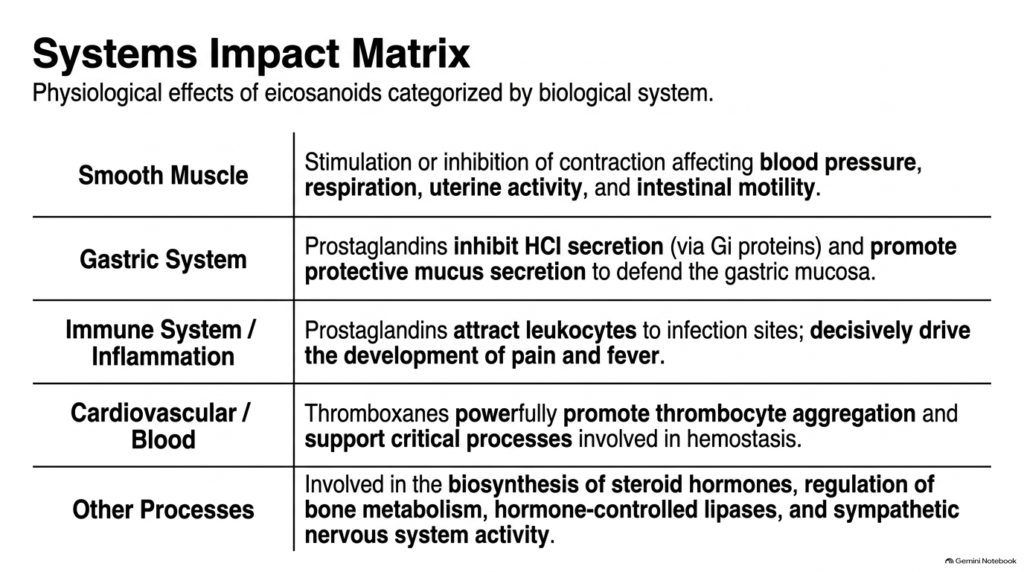 Slide 11: Biochemistry of Eicosanoids – Systems Impact and Physiological Integration