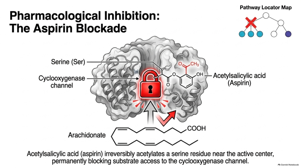 Slide 12: Biochemistry of Eicosanoids – Pharmacological Inhibition and the Aspirin Blockade